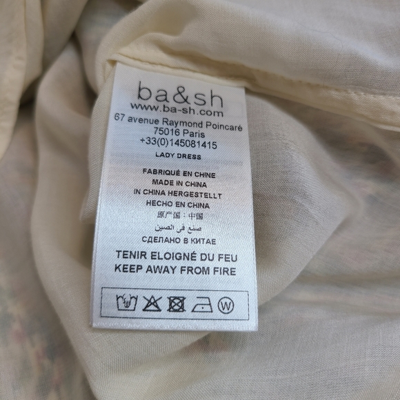 ba&sh Lady Dress Silk Metallic Multicolor Ruffles Mini Cream M - Picture 10 of 12